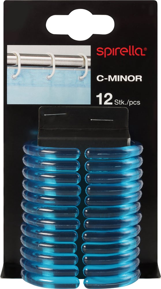Duschvorhangringe C-Minor Duschvorhangringe spirella 675024900000 Farbe Klar-Blau Grösse 4.7x4 cm Bild Nr. 1