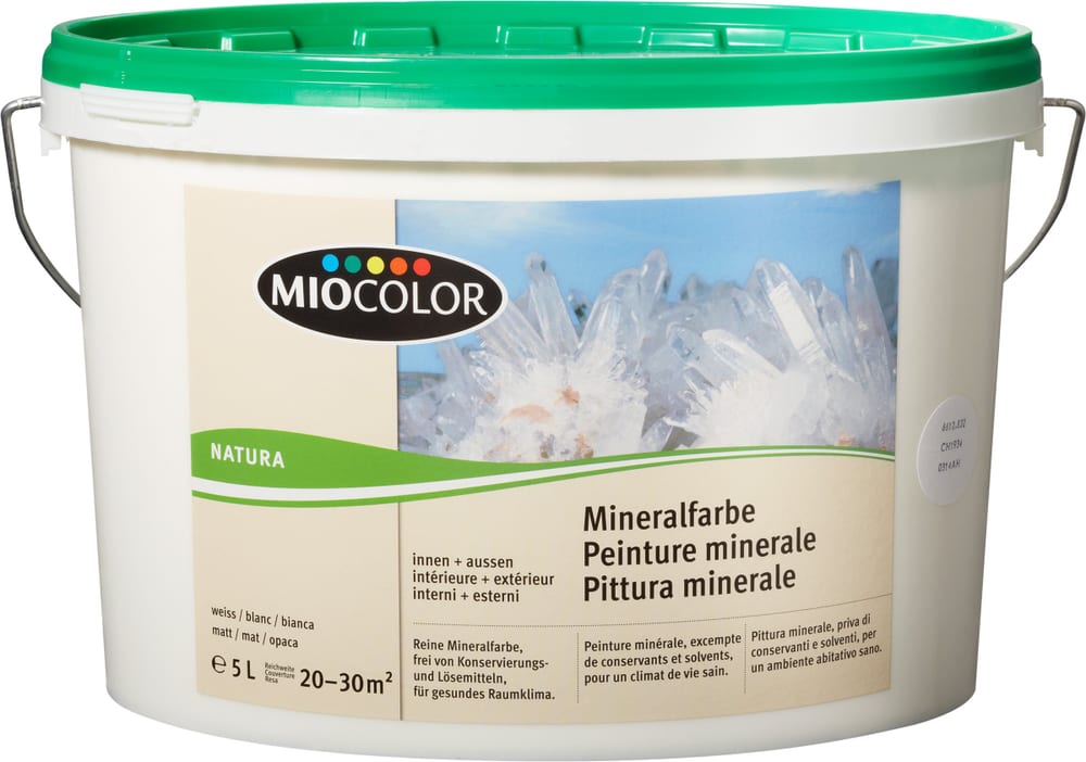 Natura Pittura minerale Bianco 5 l Pittura per pareti Miocolor 661283200000 N. figura 1