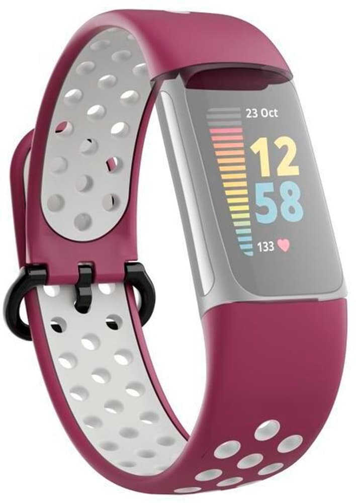 Sportarmband für Fitbit Charge 5, Bordeaux/Grau Uhrenarmband Hama 785300173756 Bild Nr. 1