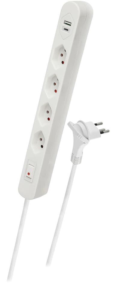 Power Strip Home (4x T13, 1x USB-C, 1x USB-A, câble de 1,5 m) – blanc Bloc multiprises Mio Star 791052600000 Photo no. 1