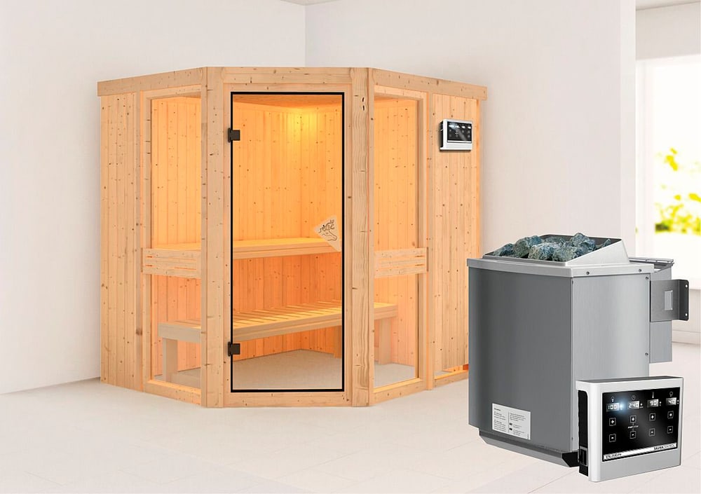 Sauna Amelia 1 Eckeinstieg Sauna Karibu 647462700000 Bild Nr. 1