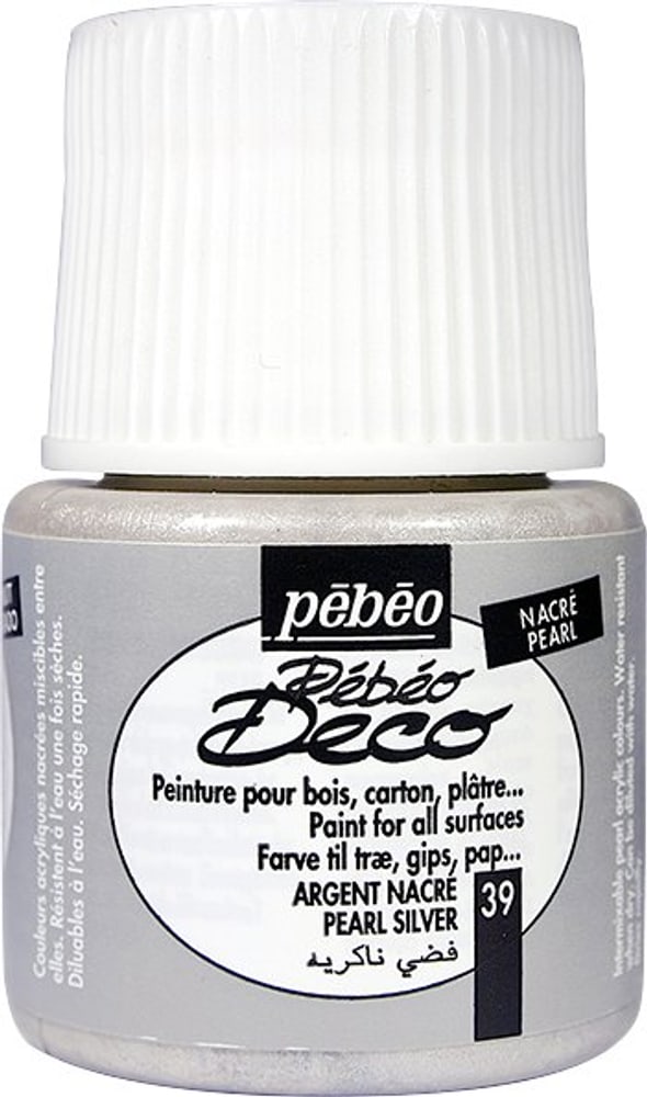Pébéo Deco pearl silver 39 Acrylfarbe Pebeo 663513003900 Farbe pearl silver Bild Nr. 1