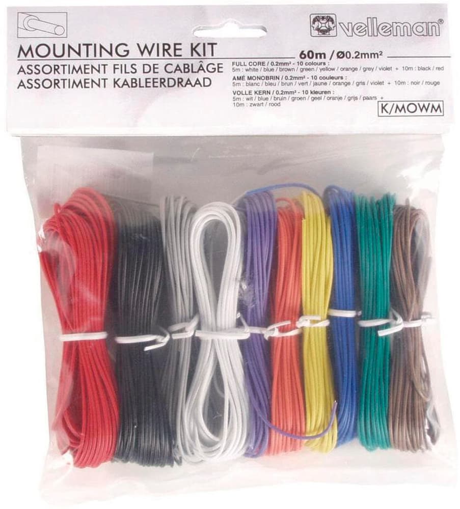 Câble K/MOWM fil 0.2mm², 60m, 10 pièces Cable Velleman 785302414761 Photo no. 1