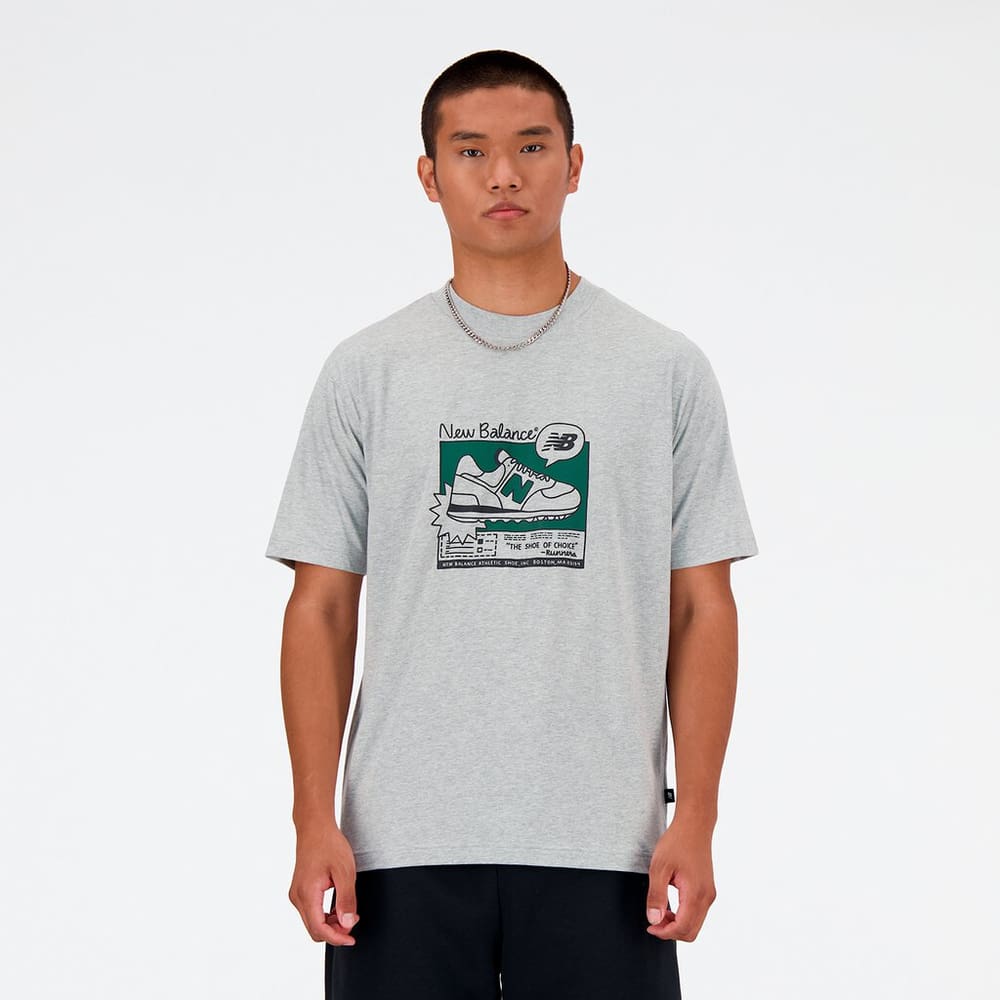Ad Relaxed Tee T-shirt New Balance 474157900481 Taglie M Colore grigio chiaro N. figura 1