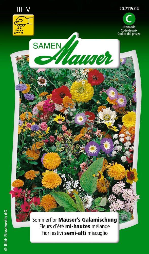 Fleurs d'été mi-hautes mélange Semences de fleurs Samen Mauser 650107201000 Contenu 2.5 g (env. 150 plantes ou 4 m²) Photo no. 1