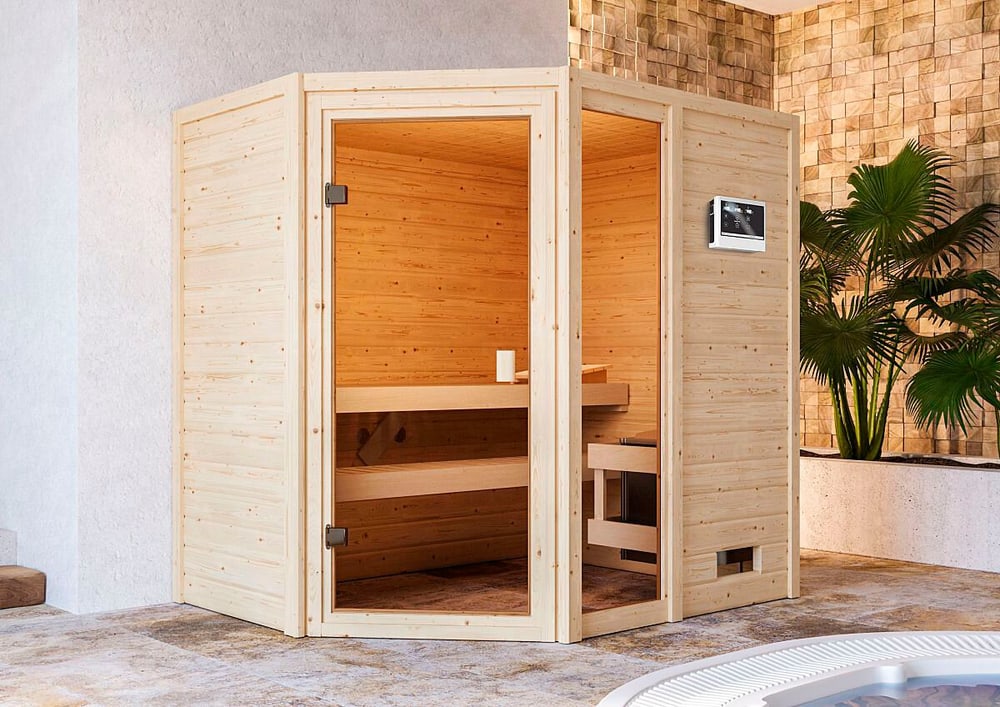 Sauna Jada Eckeinstieg Sauna Karibu 647475800000 N. figura 1