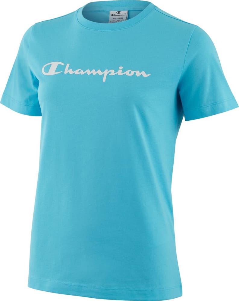 W Crewneck T-Shirt American Classics Maglia Champion 462422100444 Taglie M Colore turchese N. figura 1