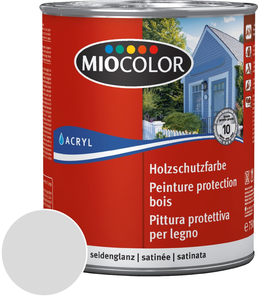 Pittura protettiva per legno Grigio chiaro 750 ml Vernice trasparente per legno Miocolor 661113800000 Colore Grigio chiaro Contenuto 750.0 ml N. figura 1