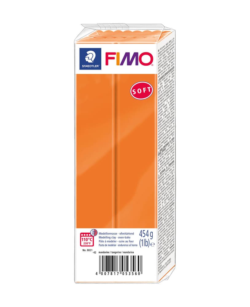 Soft FIMO bloc grand, mandarine Pâte à modeler Fimo 666931000000 Photo no. 1