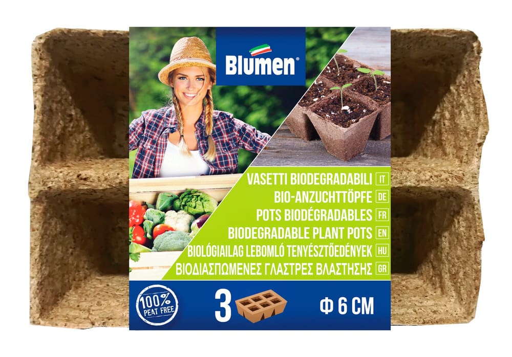 Vasi da germinazione bio, 6 cm, quadrati, 18 pezzi Coltivazione Samen Mauser 650267300000 N. figura 1