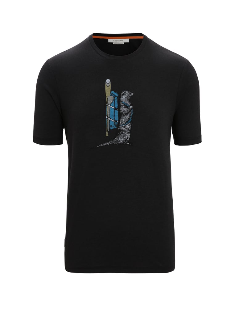 Merino Central Classic SS Tee Otter Paddle T-shirt Icebreaker 466126200320 Taille S Couleur noir Photo no. 1