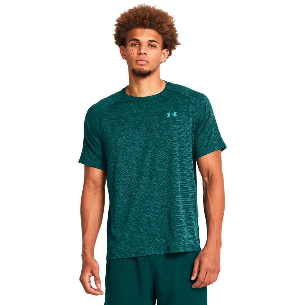 Tech Textured SS T-shirt Under Armour 471856700363 Taglie S Colore verde scuro N. figura 1