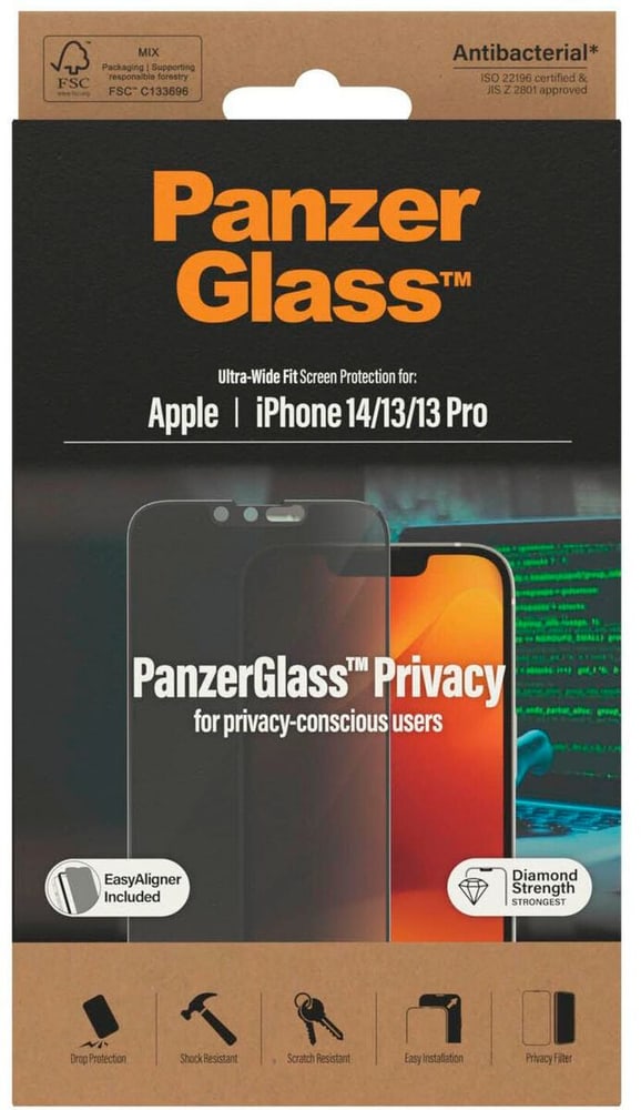 Ultra Wide Fit Privacy iPhone 13/13 Pro/14 Pellicola protettiva per smartphone Panzerglass 785300196581 N. figura 1