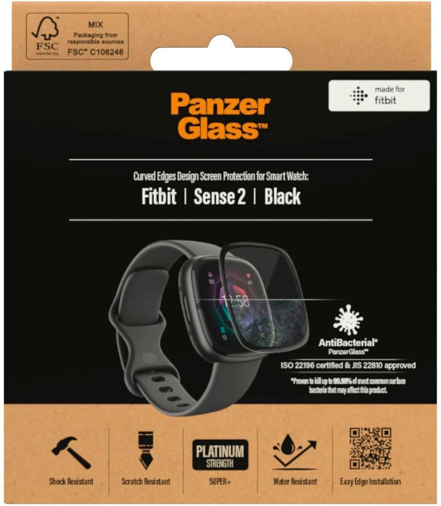 Fitbit Sense 2 Smartwatch Schutzfolie Panzerglass 785300196565 Bild Nr. 1