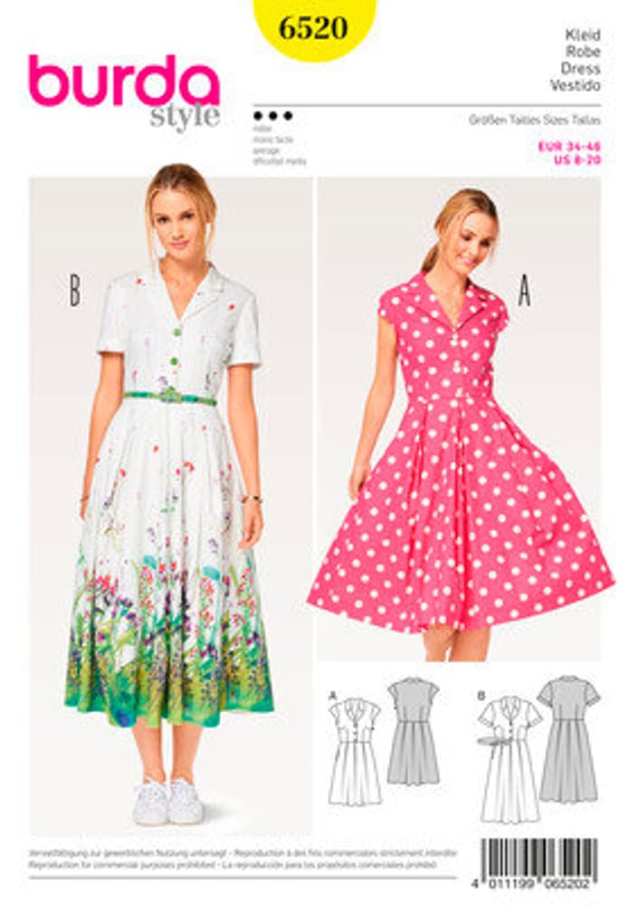 Schnittmuster, Kleid, Faltenrock Schnittmuster burda 669700125111 Bild Nr. 1