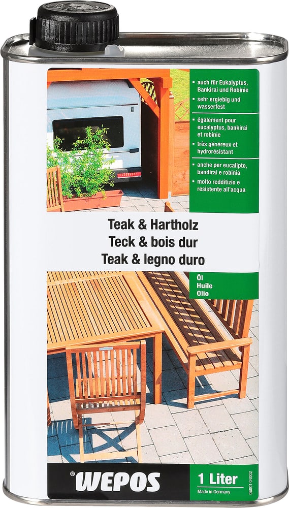 Olio per teak e legno duro Detergenti per giardino + per l'esterno Wepos 661447700000 N. figura 1