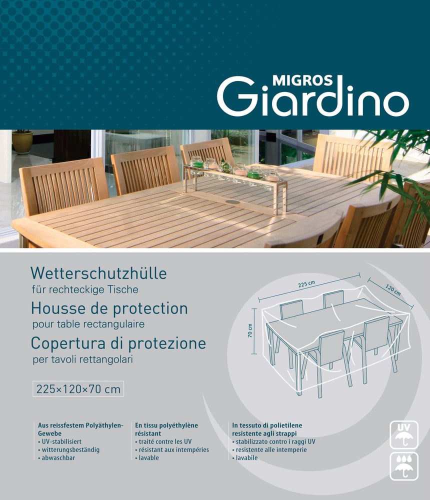 Copertura protezione per tavolo rettangolare Coperchio protettivo Do it + Garden 753711200000 N. figura 1