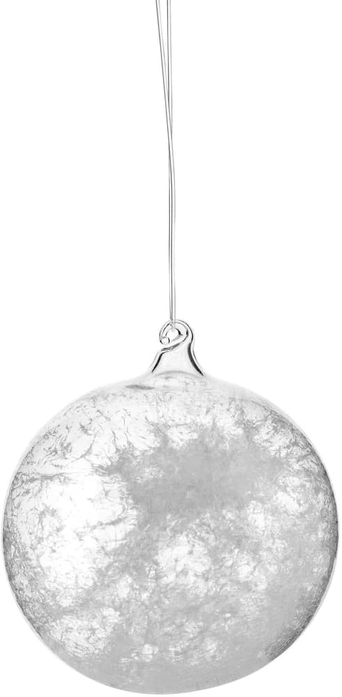 Weihnachtskugel Schnee D: 9 cm, Glas Baumschmuck Glasi Hergiswil 785302444483 Bild Nr. 1