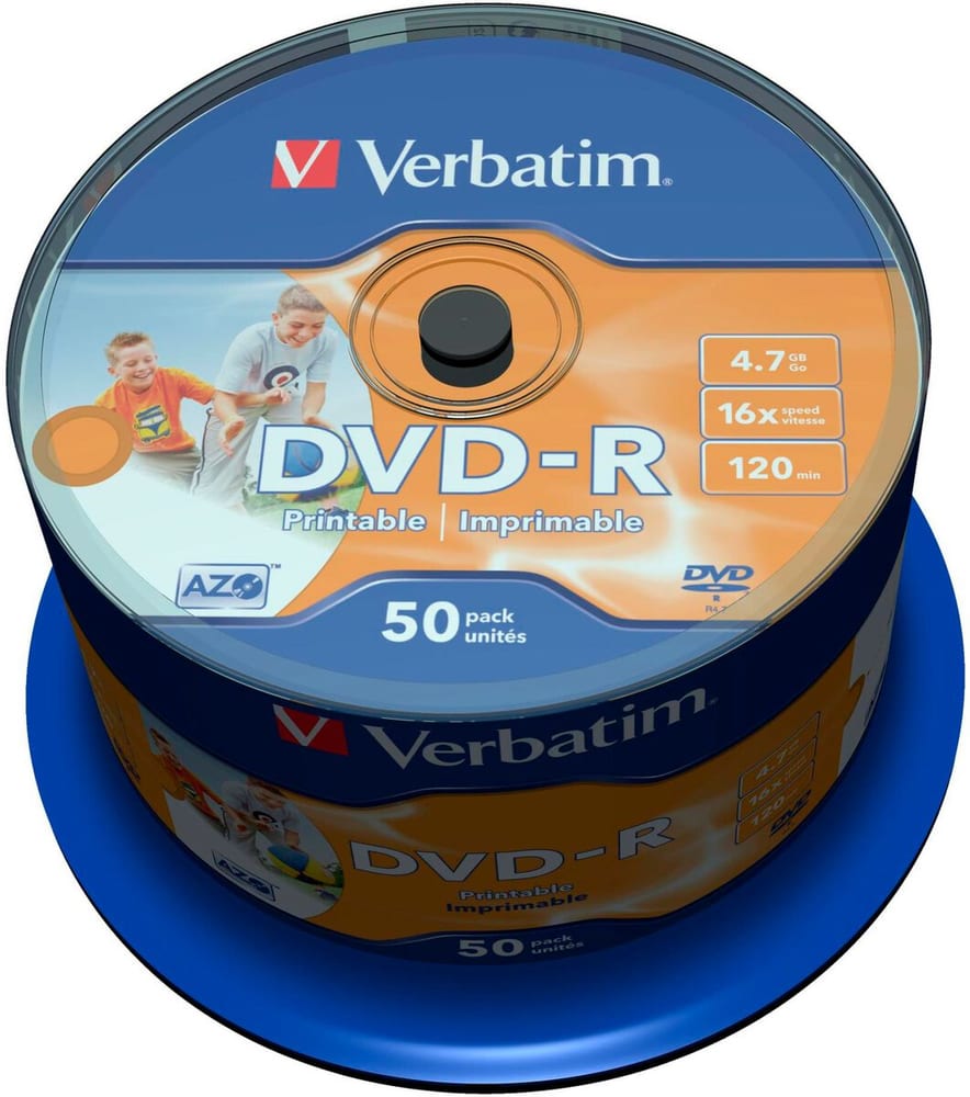 DVD-R 4,7 GB, fuso (50 pezzi) DVD vuoti Verbatim 785302436012 N. figura 1