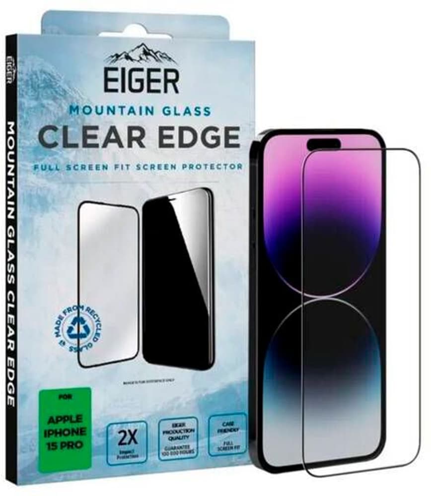 Mountain Glass Clear Edge iPhone 15 Pro Protection d’écran pour smartphone Eiger 785302408694 Photo no. 1