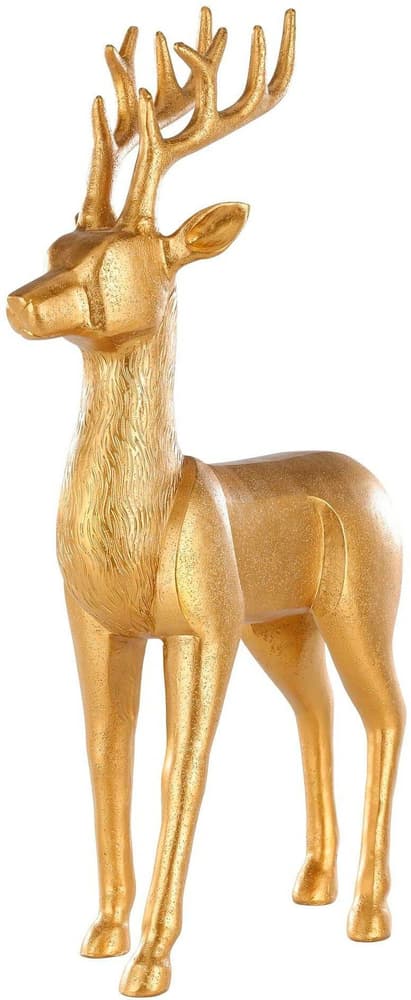 Aufsteller Hirsch Ransiki 56 cm Polyresin, L 345, B 145, H 560, Gold Deko Figur Eglo 785302444335 Bild Nr. 1