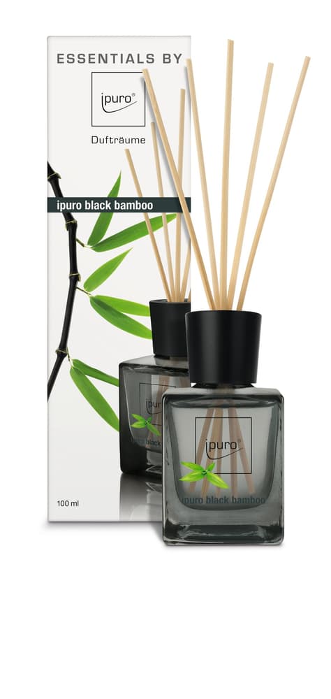 Black bamboo, 100ml Parfum d'ambiance Ipuro 656137900008 Couleur Noir Dimensions L: 6.9 cm x P: 6.1 cm x H: 22.5 cm Photo no. 1