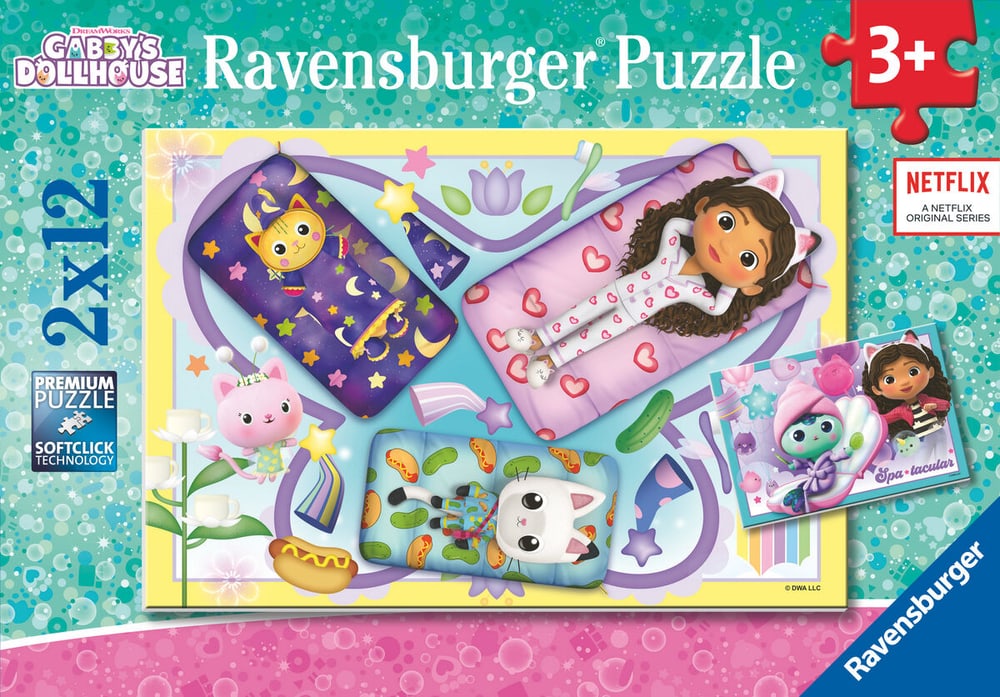 RVB Puzzle 2X12 T. Gabby's Dollhouse Puzzle Ravensburger 749063400000 Bild Nr. 1
