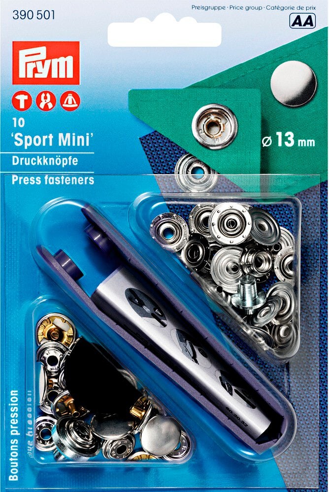 Bouton poussoir Sport Mini, argent Bouton poussior Prym 669700125697 Photo no. 1