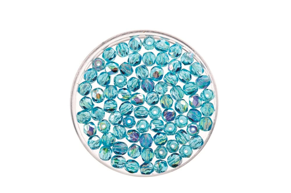 Perle en verre 4mm 100pcs aqua rainbow Perles artisanales 608142000000 Photo no. 1