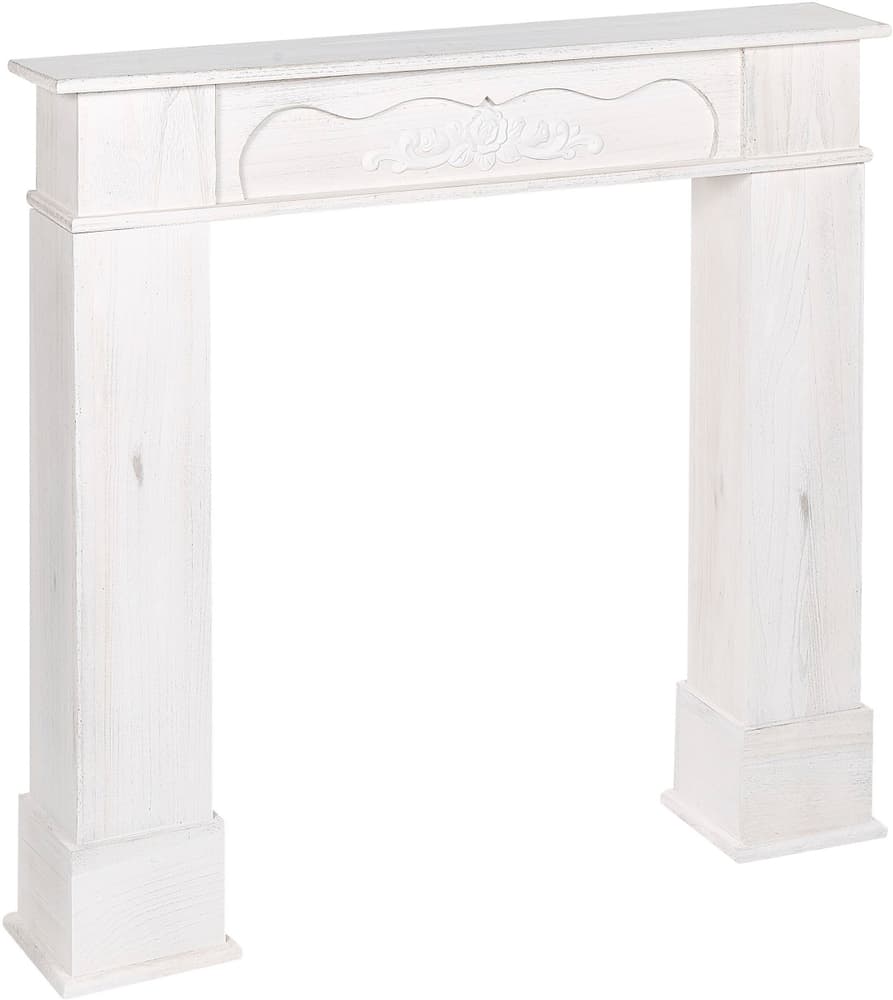 Cornice per caminetto legno bianco sporco 104 x 98 cm NARNIA Accessori per caminetti Beliani 615187000000 N. figura 1