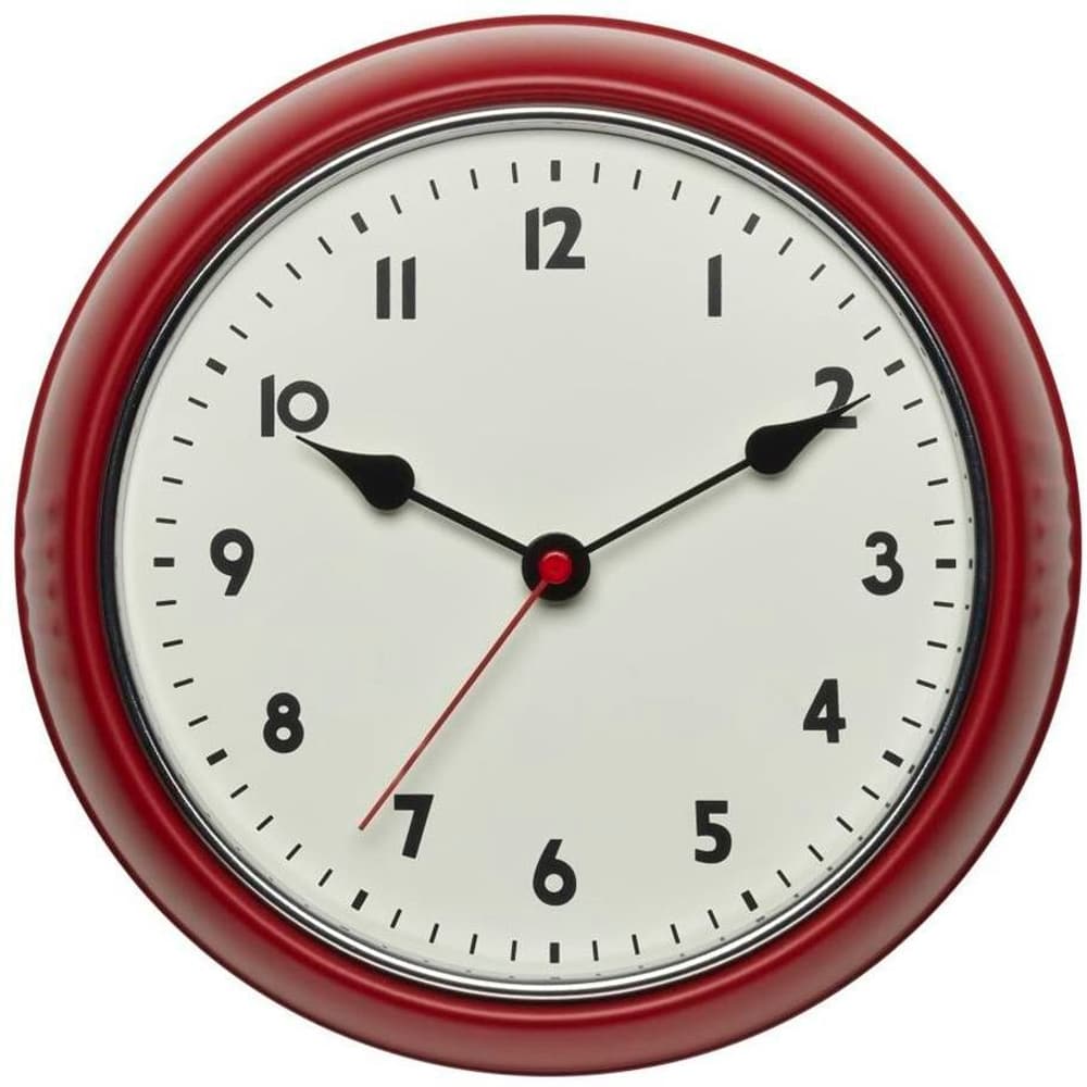 Horloge murale radio pilotée rétro rouge, Ø 24 cm Horloge murale TFA 785300191182 Photo no. 1