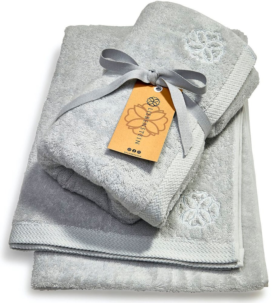 Set de serviettes pour sauna gris clair, 70 x 200 cm, 2 pièces Accessoires Liebenstein 647459400000 Photo no. 1