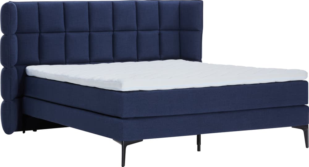 LUNE Lit Boxspring 407932300000 Dimensions L: 180.0 cm x P: 200.0 cm Couleur Bleu foncé Photo no. 1