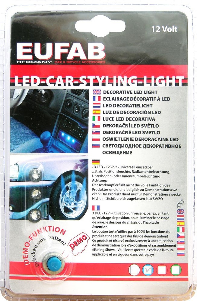 EUFAB LED CAR-STYLING-LIGHT AZZURO Do it + Garden 62062570000008 No. figura 1