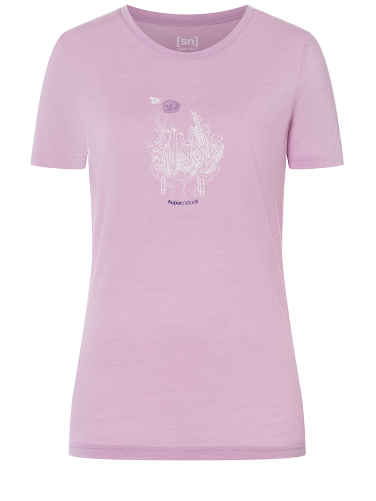 W Flowerhands Tee T-Shirt super.natural 466423600538 Grösse L Farbe rosa Bild-Nr. 1