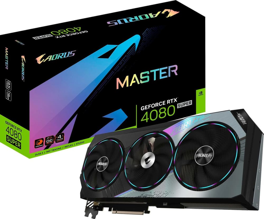 AORUS GeForce RTX 4080 SUPER MASTER 16 GB Grafikkarte Giga-Byte 785302434031 Bild Nr. 1