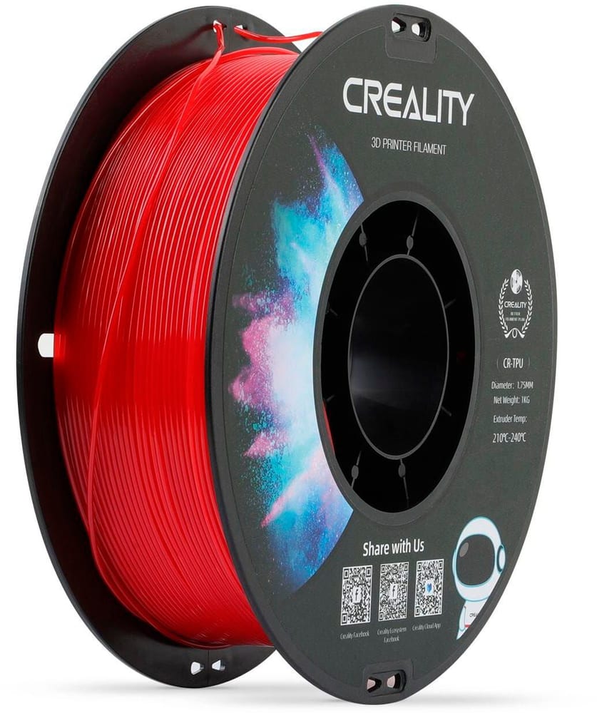 Filamento TPU, Rosso, 1,75 mm, 1 kg Filamento per stampante 3D Creality 785302414974 N. figura 1
