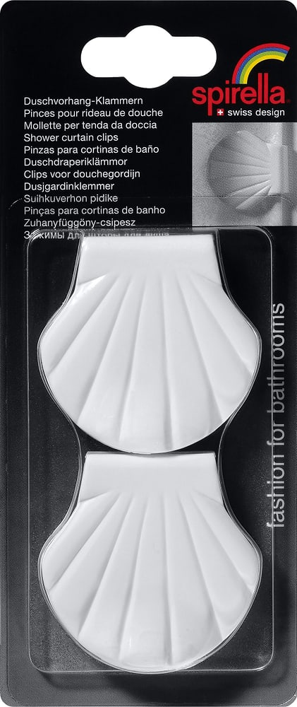 Shell-Clip Duschvorhang Klammern spirella 675853400000 Farbe Weiss Bild Nr. 1