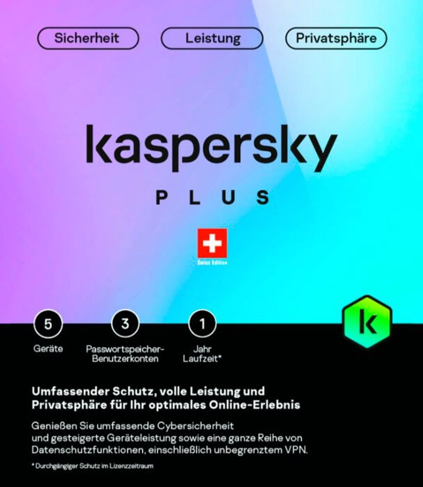 Plus (5 Device) (D/F/I) [PC/Mac/Android/iOS] Antivirus (boîte) Kaspersky 799156200000 Photo no. 1