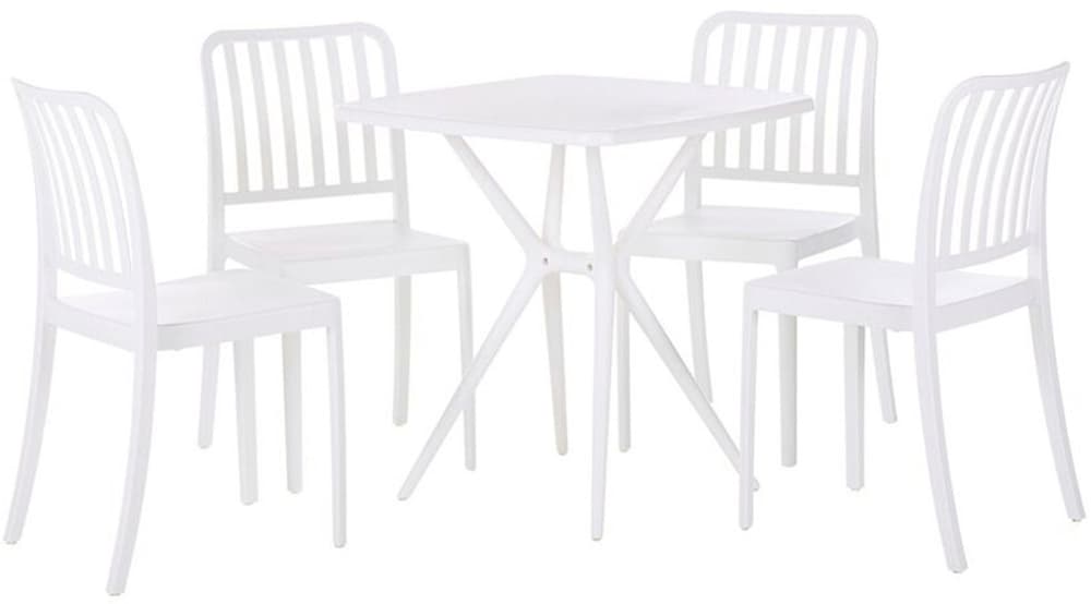 Set de bistrot avec table et 4 chaises blanc SERSALE Ensemble lounge de jardin Beliani 655521400000 Photo no. 1