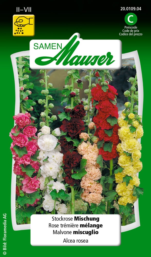 Stockrose Mischung Blumensamen Samen Mauser 650100601000 Inhalt 1 g (ca. 50 Pflanzen oder 4 - 5 m²) Bild Nr. 1
