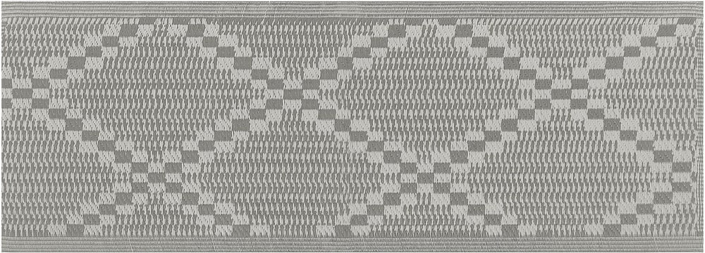 Outdoor Teppich grau 60 x 105 cm kariertes Muster Kurzflor JALNA Outdoorteppich Beliani 759195000000 Bild Nr. 1