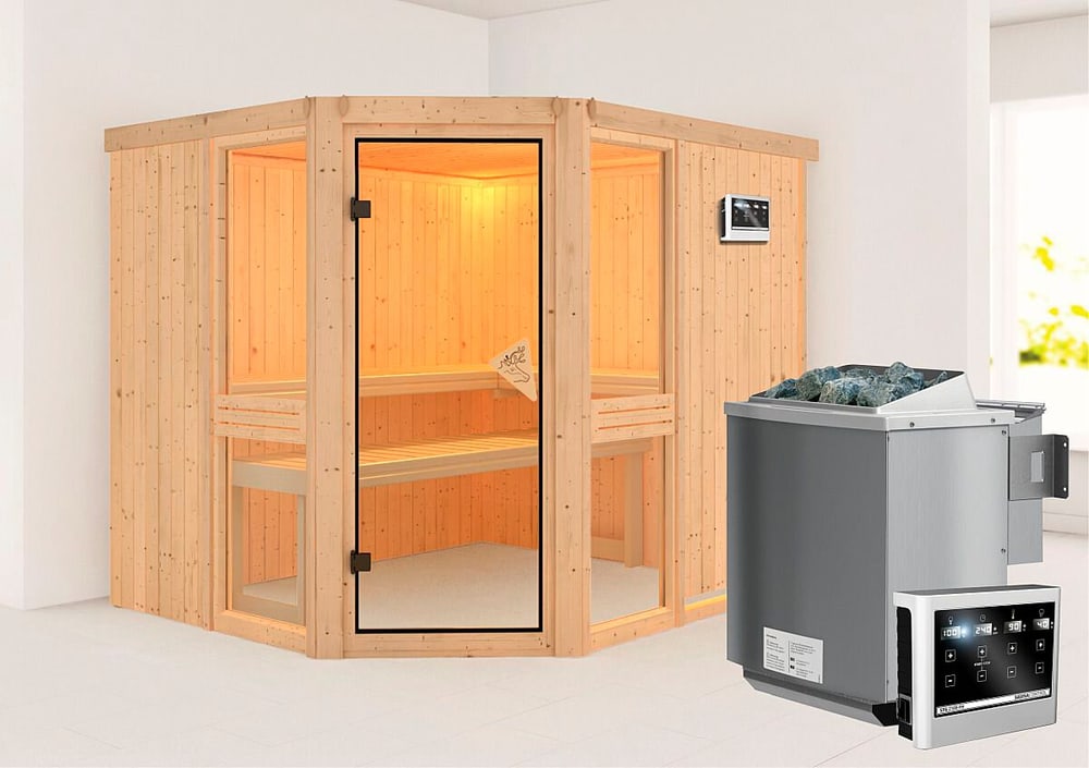 Sauna Amelia 3 Eckeinstieg Sauna Karibu 647463500000 Bild Nr. 1