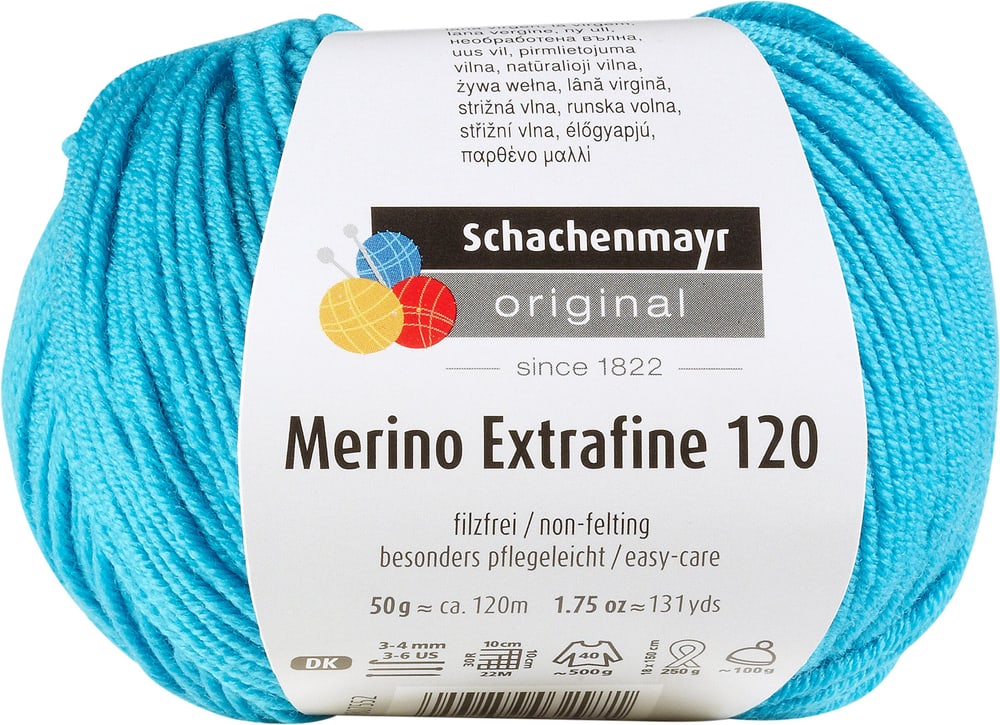 Lana Merino Extrafine 120 Lana vergine Schachenmayr 665510300150 Colore Blu oceano N. figura 1