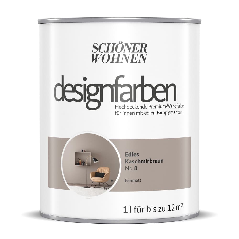 Designfarbe Kaschmirbraun 1 l Pittura per pareti Schöner Wohnen 660992000000 Contenuto 1.0 l N. figura 1