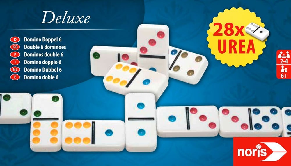 Deluxe Doppel 6 Domino Giochi di società Noris 746977400000 N. figura 1