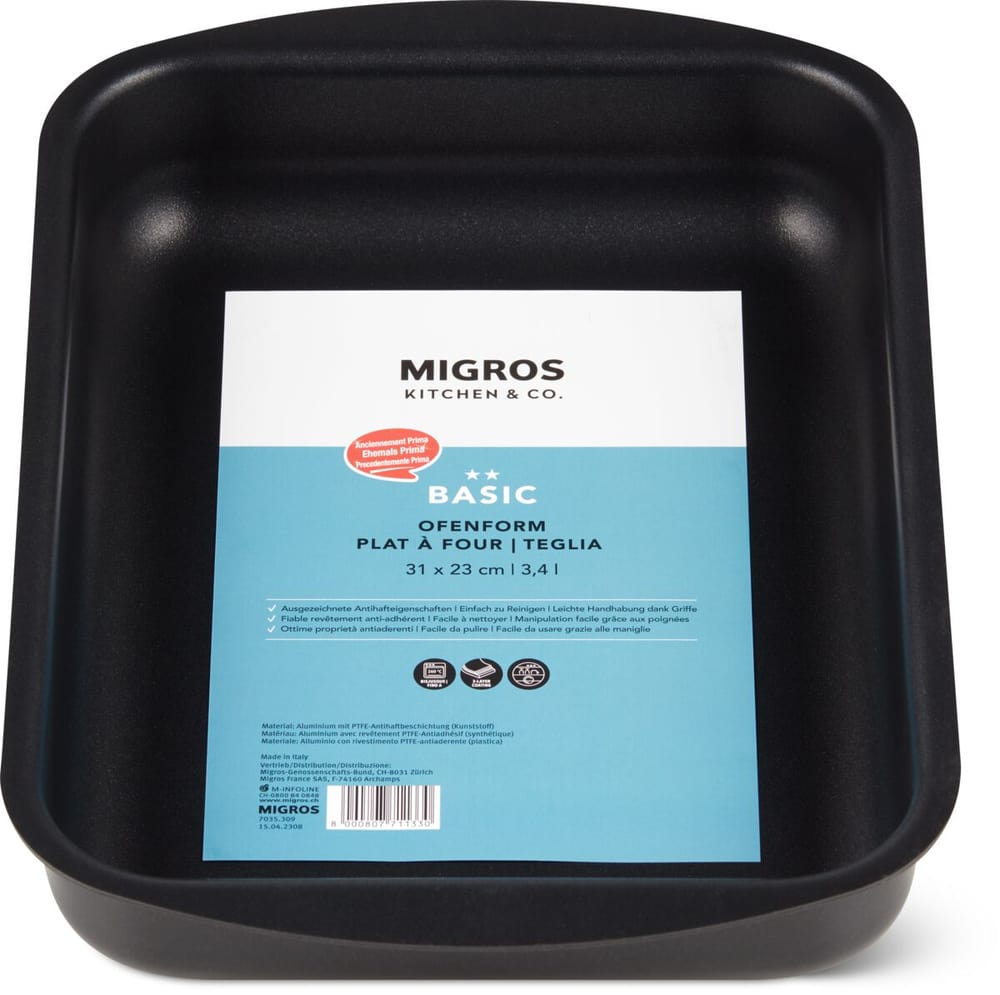 Basic Teglia, 31 x 23 cm Lasagnera MIGROS KITCHEN & CO. 703530900020 Colore Nero Dimensioni L: 23.0 cm N. figura 1