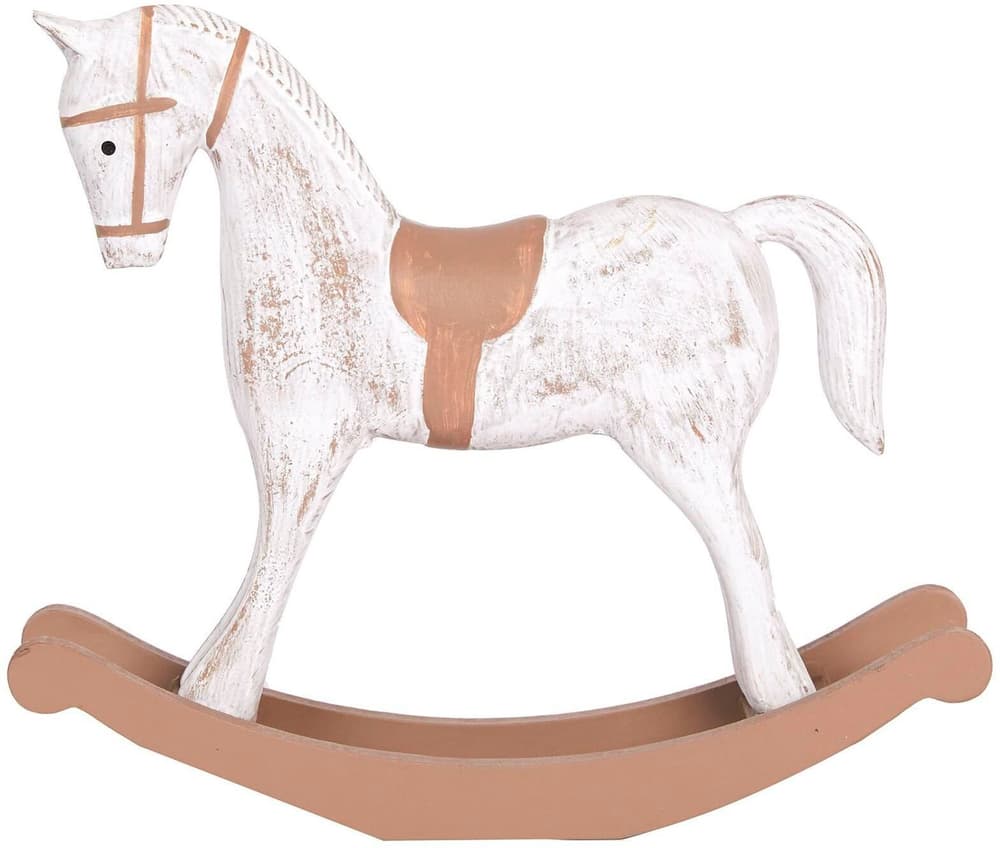 Figurina decorativa cavallo a dondolo 13x4x11cm bianco Figura decorativa CHALET 785302444265 N. figura 1