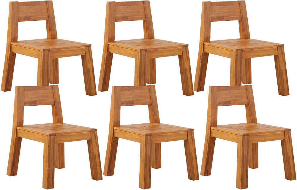 Set di 6 sedie da giardino legno di acacia chiaro LIVORNO Sedia da giardino Beliani 674734700000 N. figura 1