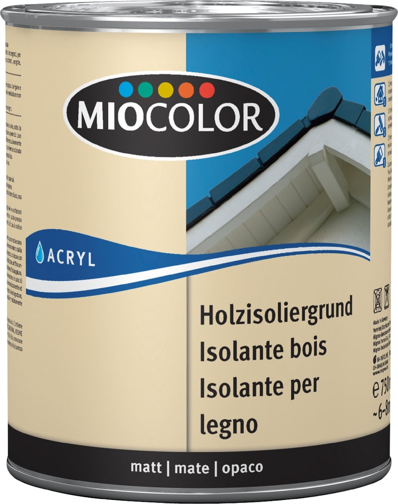 Holzisoliergrund Weiss 750 ml Lackfarbe Miocolor 661113600000 Bild Nr. 1